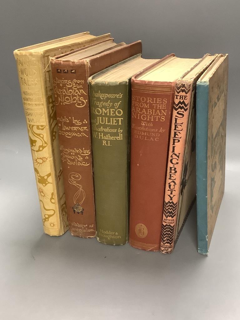 A group of illustrated children’s books by Dulac, Crane, Rackham and Hatherell